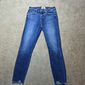 PAIGE Skinny Verdugo Ankle Jeans in Medium Blue Wash-Size 26